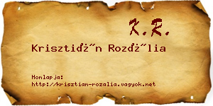 Krisztián Rozália névjegykártya