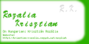 rozalia krisztian business card