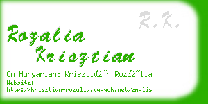 rozalia krisztian business card